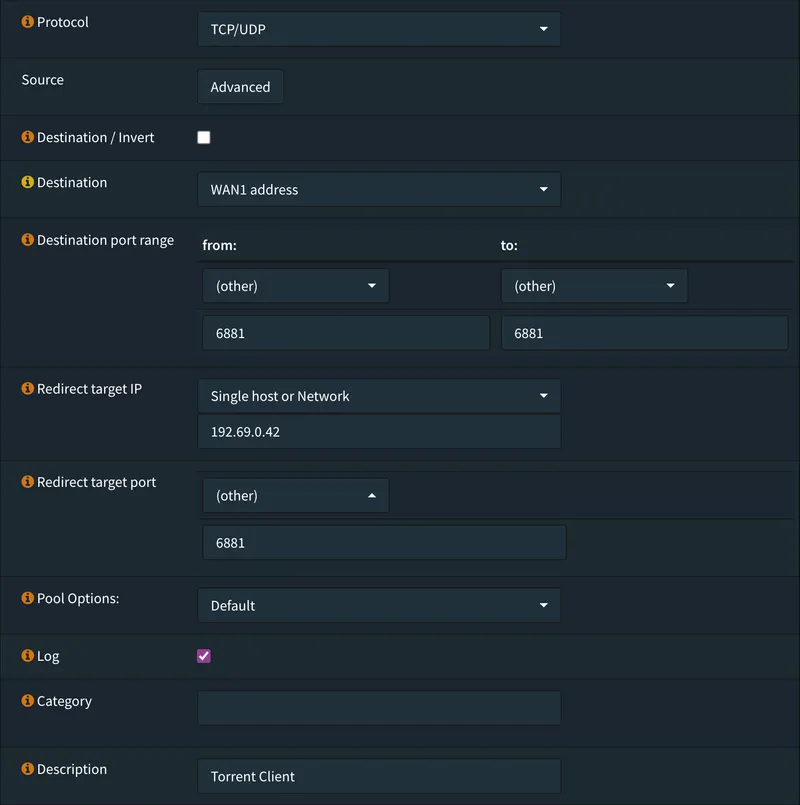 port forward settings